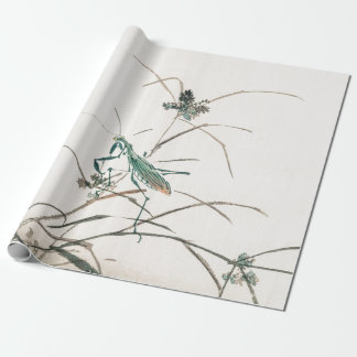 japanese woodblock print of mantis Wrapping Paper