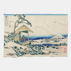 Japanese Woodblock: Tea House at Koishikawa Kitchen Towel