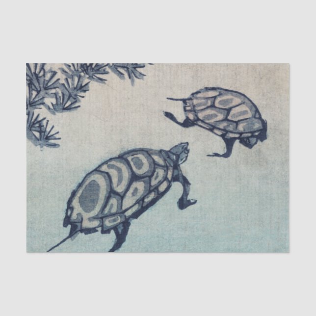 JAPANESE WOODBLOCK TURTLE Tissue Paper (Front)