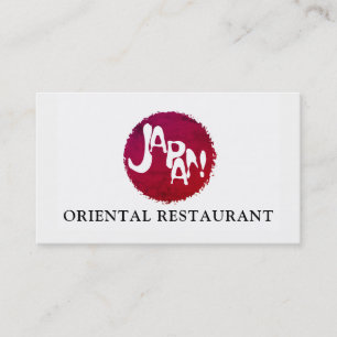 Japanese Worded Flag, Oriental Restaurant Business Card