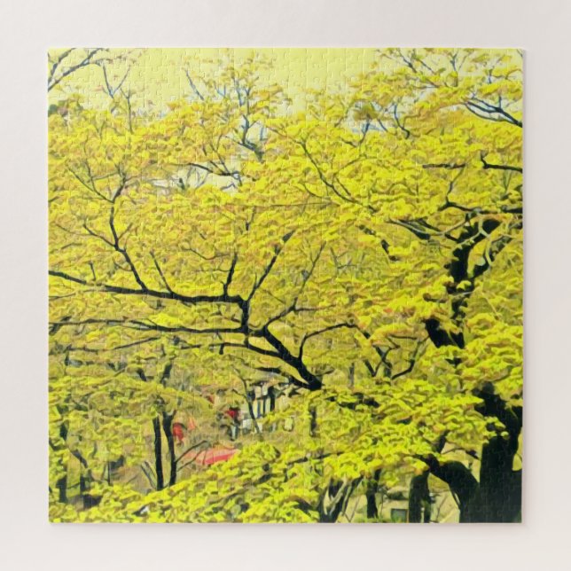 Japanese yellow gingko tree travel print jigsaw puzzle (Vertical)