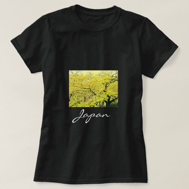 Japanese yellow gingko tree travel print T-Shirt (Design Front)