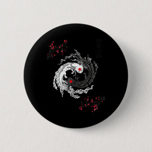 Japanese Yin Yang Axolotls Art Graphic Anime Axolo 2 Inch Round Button