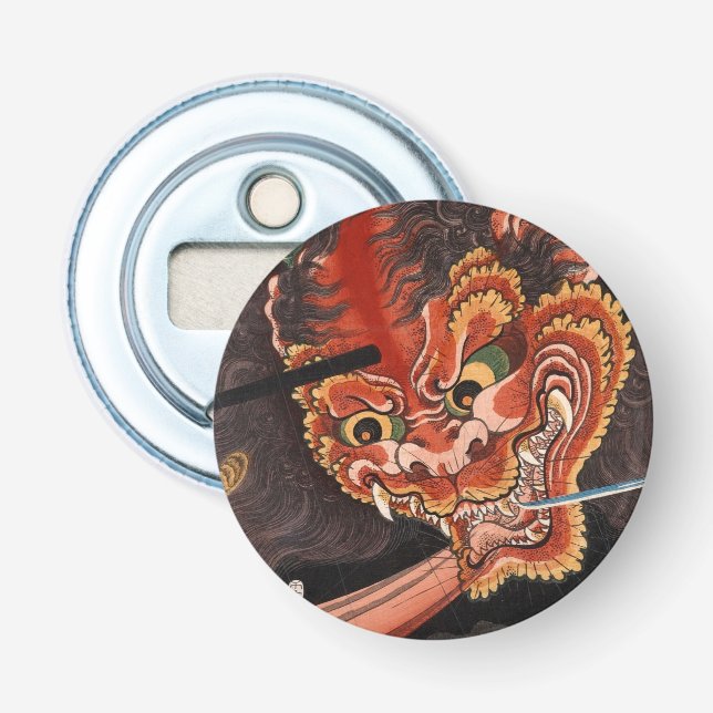Japanese Yokai Oni King Shutendoji Fine Art Bottle Opener (Front)