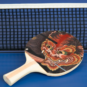 Japanese Yokai Oni King Shutendoji Fine Art Ping Pong Paddle
