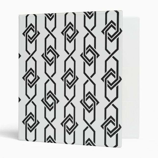 Japanese yukata geometric line pattern in grey binder (Front/Inside)