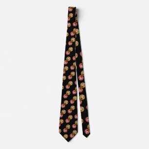 "Japanese Zen Daruma & Kanji – Never Give Up" Tie