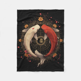 Japanese Zen Feng Shui Art Fleece Blanket