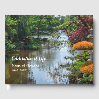 Japanese Zen Garden Celebration of Life Memorial Guest Book