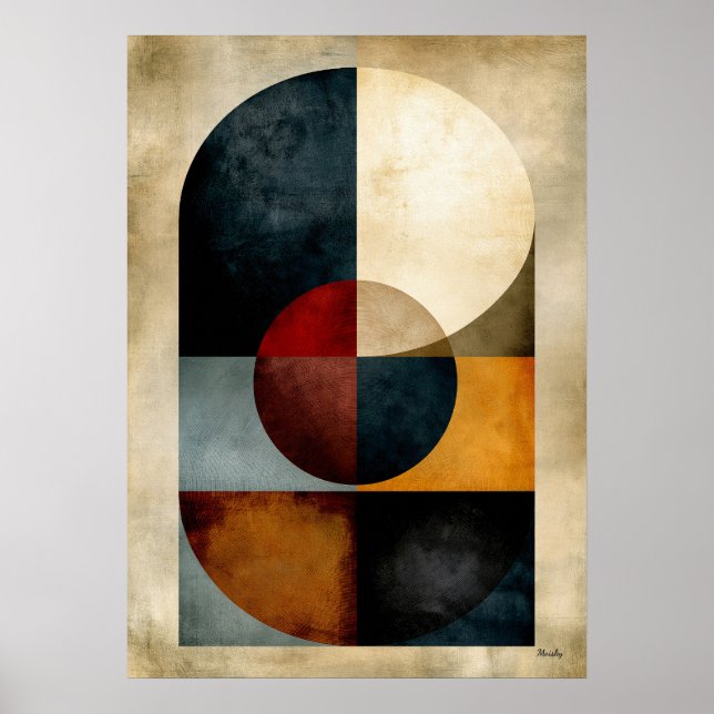 Japanese Zen Monumental Geometric Abstract Poster (Front)