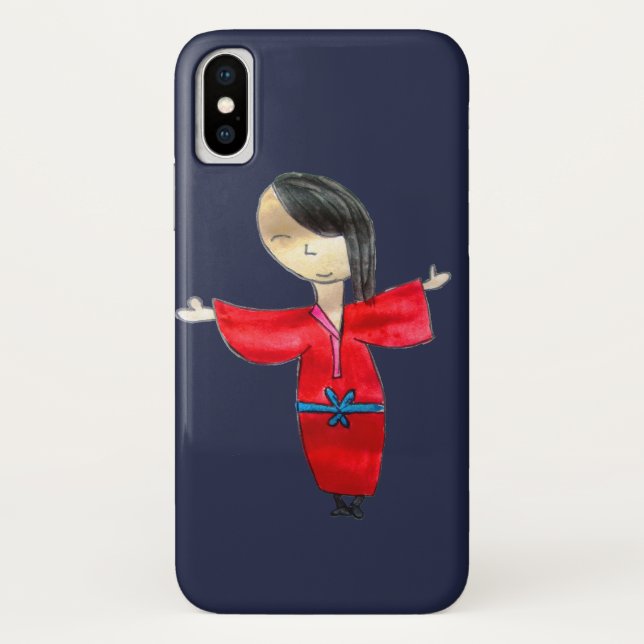 Japanesecute doll red kimono cute art Case-Mate iPhone case (Back)