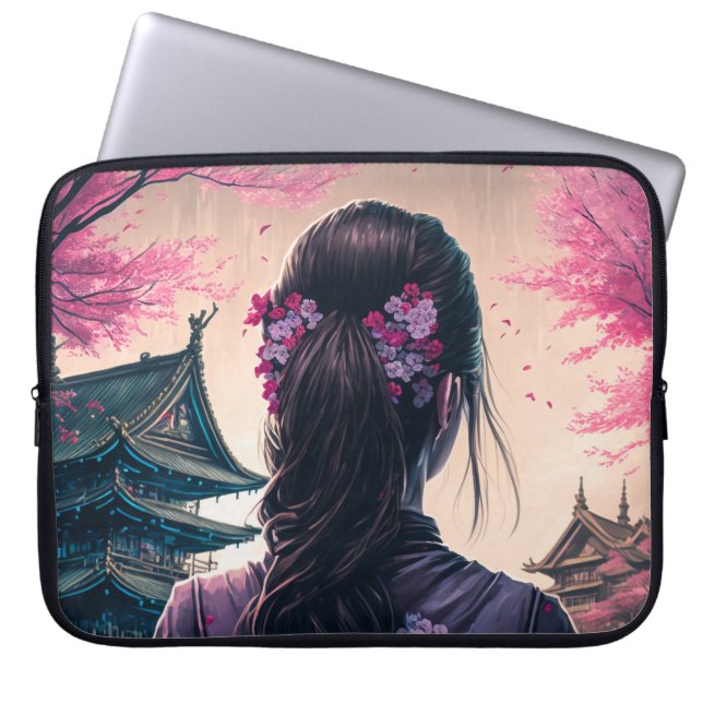 Japanische Blütenpracht - Mädchen - Gerätehülle Laptop Sleeve (Front)