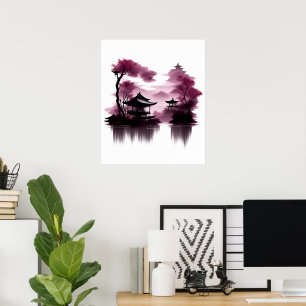 Japanische Landschaft - Poster