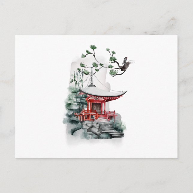 Japan's natural beauty with pine trees postcard (Front)