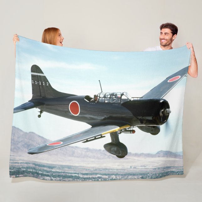 JAPENESWE ZERO FIGHTER PLANE FLEECE BLANKET (In Situ)