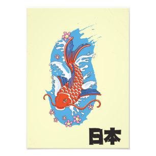 Japon Koi poster vintage de poisson