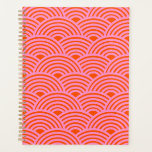 Japon Vague Seigaiha Motif Preppy Orange rose 