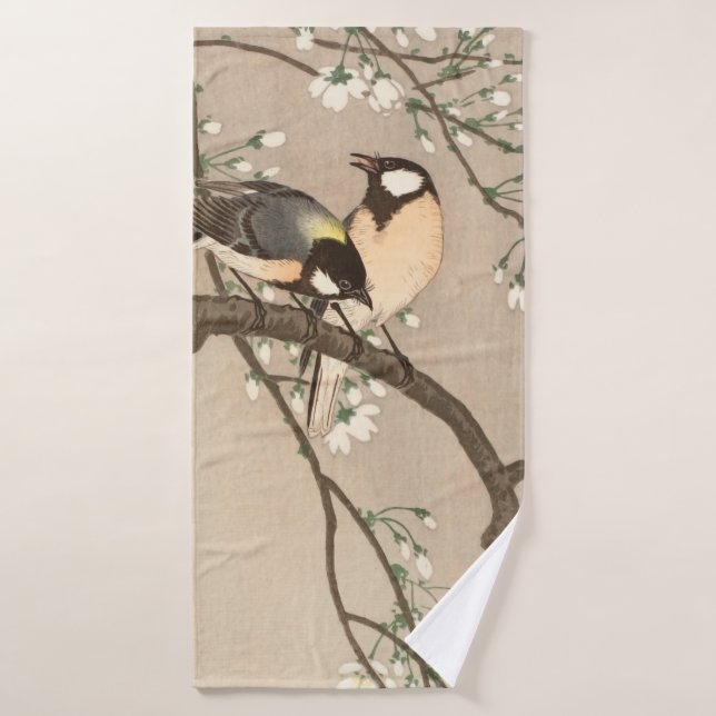 Japonais Asiatique Koson Bird Chickadee Songbird (Serviette de bain)