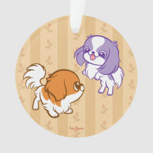 Japonais gambadant Chin de chiots de Kawaii