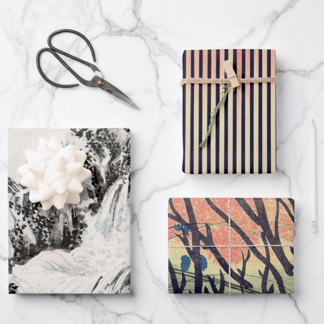 JAPONAIS NATURE ART Papier plat JAPONAIS Ensemble  (Recto)