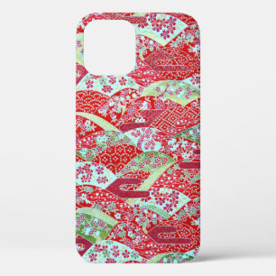 Japonais Rouge Floral Origami iPhone 12 Coque