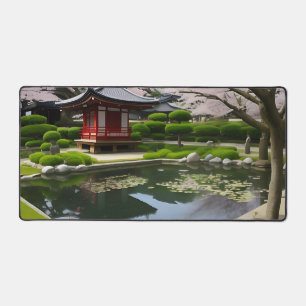 Japonais Sakura Cherry Blossom Garden Shrine Pond