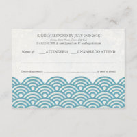 Japonais Seigaiha Vague Elégant Mariage Plage RSVP