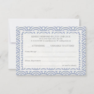 Japonais Seigaiha Vague Elégant Mariage Plage RSVP