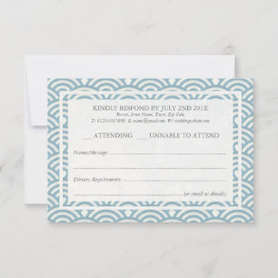 Japonais Seigaiha Vague Elégant Mariage Plage RSVP