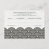 Japonais Seigaiha Vague Elégant Mariage Plage RSVP