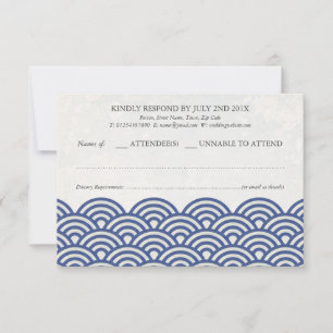 Japonais Seigaiha Vague Elégant Mariage Plage RSVP