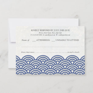 Japonais Seigaiha Vague Elégant Mariage Plage RSVP