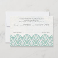 Japonais Seigaiha Vague Elégant Mariage Plage RSVP