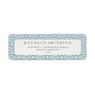 Japonais Seigaiha Vagues Élégante Bleu & Blanc