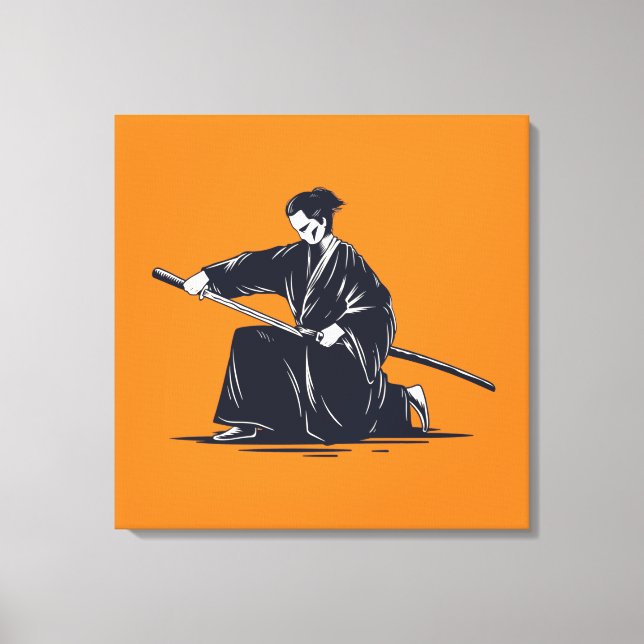 Japonais traditionnel Samurai peinture toile Impri (Recto)
