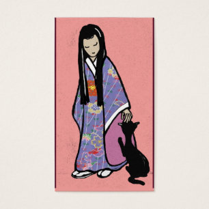 Japonaise fille et chat