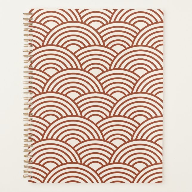 Japonaise Seigaiha Vave Rust Terracotta (Devant)