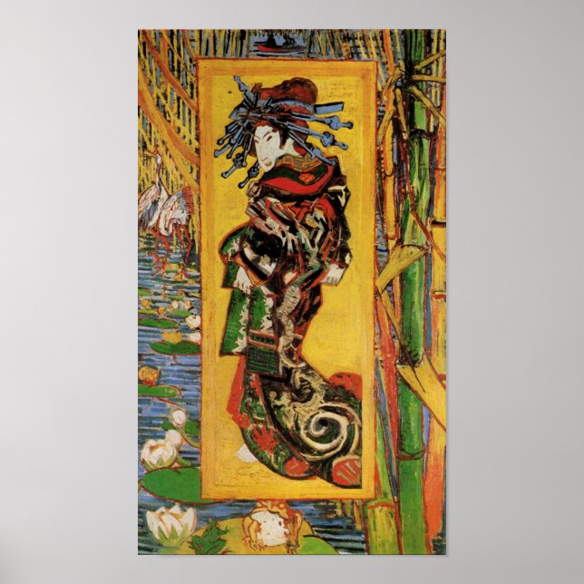 Japonaiserie, Oiran (Courtesan) Van Gogh Fine Art Poster (Front)