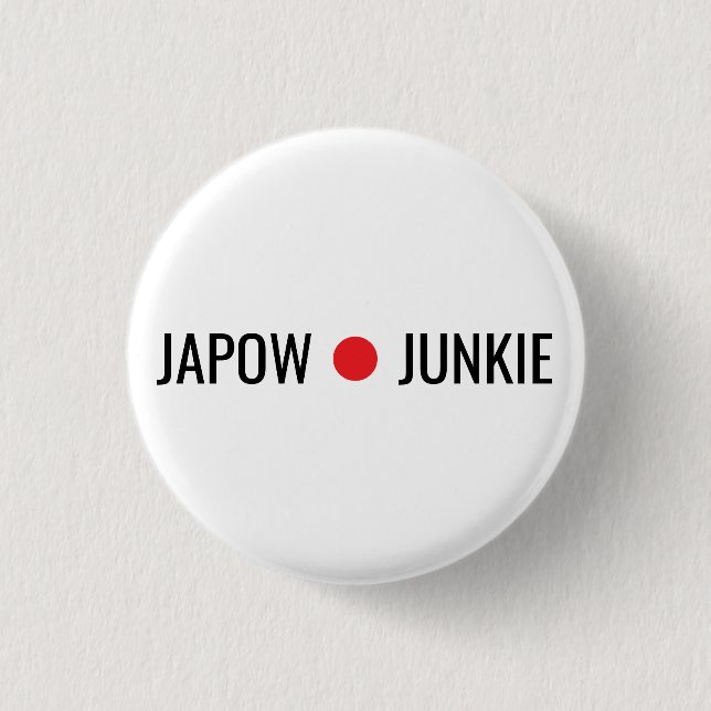 Japow Junkie  1 Inch Round Button (Front)
