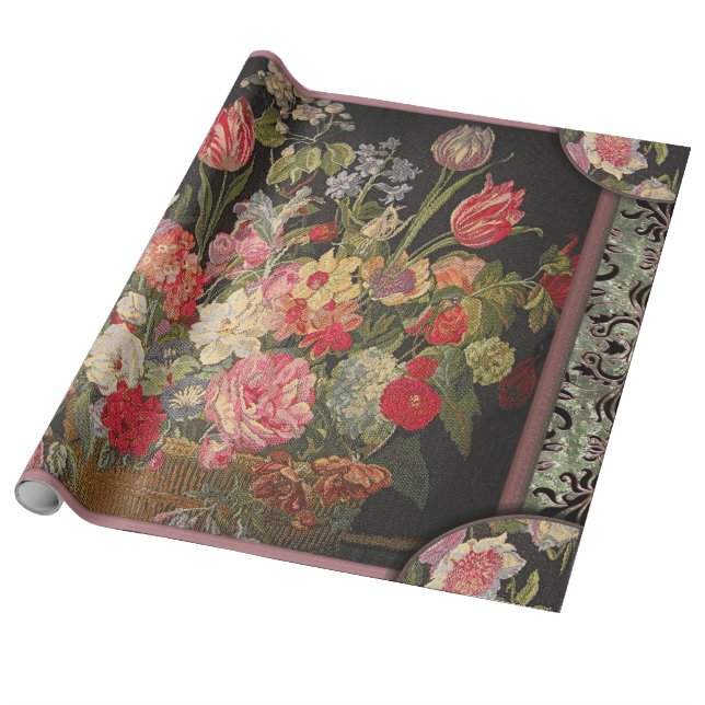 Jaquebloom Floral rip-resistant Wrapping Paper (Unrolled)