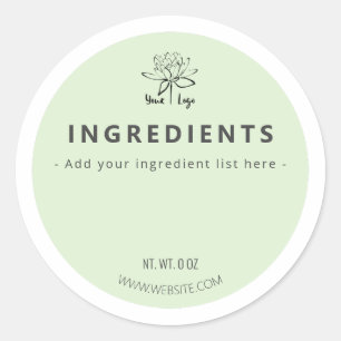 Jar Bottom Sage Coloured Ingredient Labels