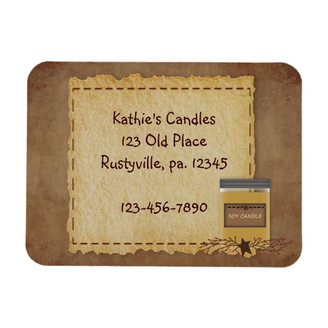 Jar Candle Business Magnet (Horizontal)