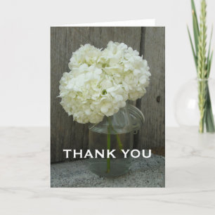 Jar de Hydrangeas & Carte de remerciements en bois