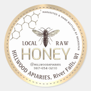Jar de miel de la reine Bee Étiquette Bouteille à