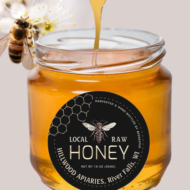 Jar de miel de la reine Bee Étiquette Bouteille à  (Créateur téléchargé)