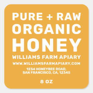 Jar de miel moderne Étiquette Honeybee Apière Jaun