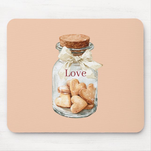 Jar Heart Cookies White Bow Mouse Pad (Front)