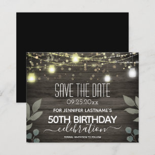 Jar Light 50th Birthday Save the Date Budget