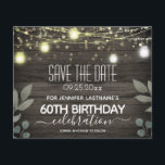Jar Light 60th Birthday Save the Date Budget<br><div class="desc">Outdoor Summer BBQ Jar Light Save the Date Birthday invitations. All text is adjustable and easy to change for your own party needs. Great elegant 60th birthday template design.</div>
