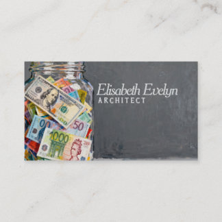 Jar of Global Banknotes g567 Business Card